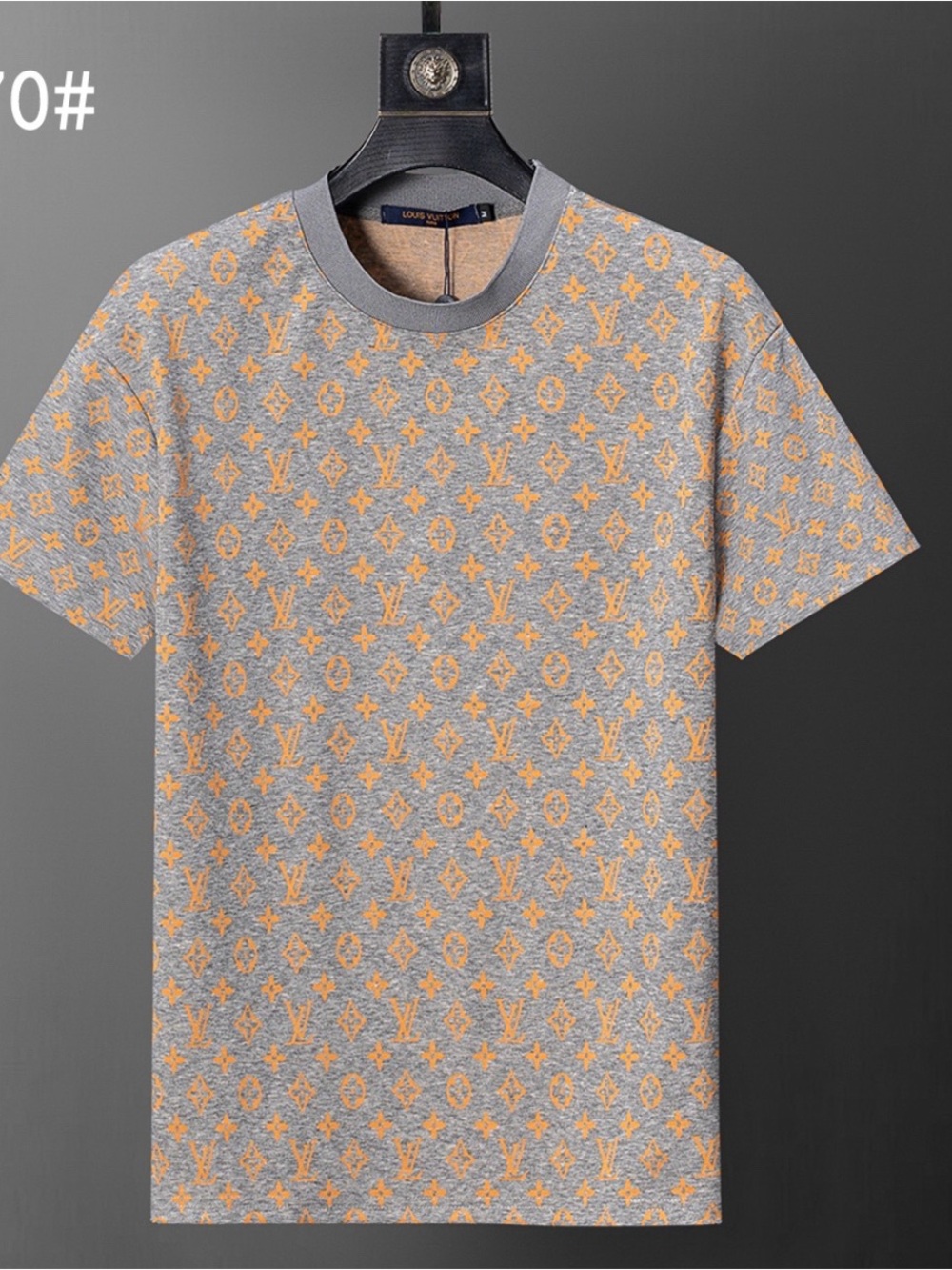 Louis Vuitton Black Short-Sleeve Crewneck T-Shirt with Brown Patch